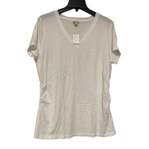 J. Crew Maternity White Basic Tee V-Neck Short Sleeve T-Shirt - Size XL